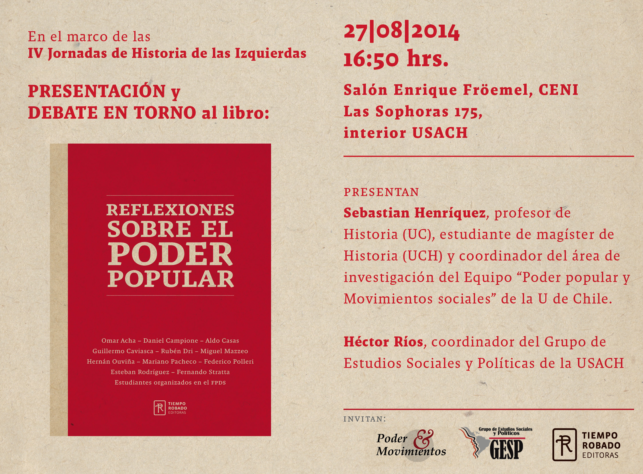 Presentación y debate en torno a «Reflexiones sobre el poder popular»